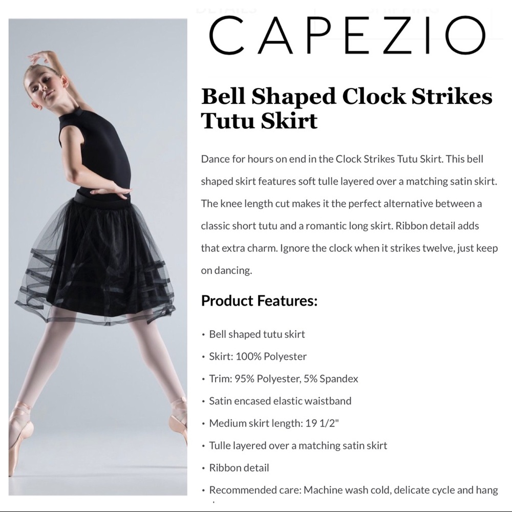 New Capezio Clock Strikes Tutu Skirt - Women’s - Small - Picture 2 of 5